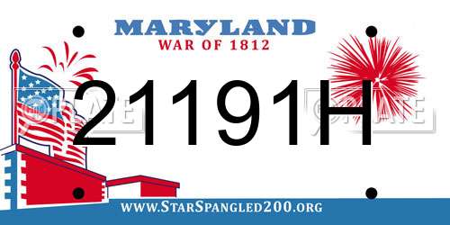 21191H Maryland License Plate