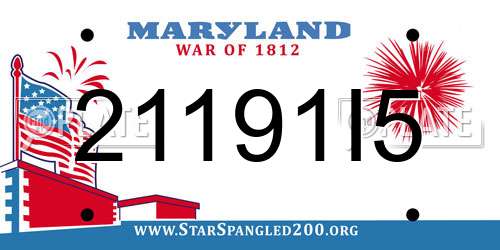 21191I5 Maryland License Plate