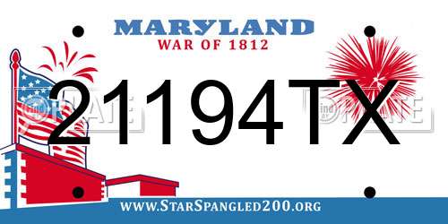 21194TX Maryland License Plate