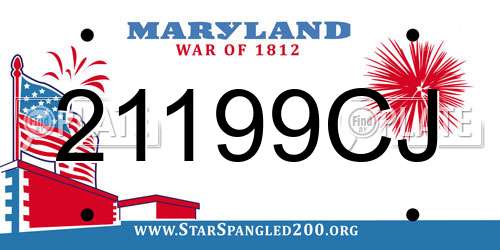 21199CJ Maryland License Plate