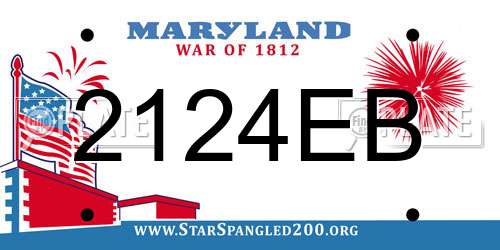 2124EB Maryland License Plate