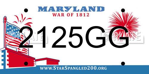 2125GG Maryland License Plate