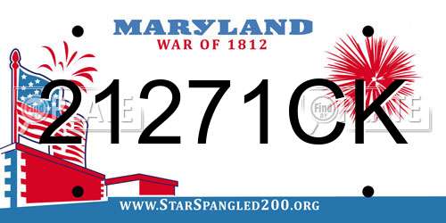 21271CK Maryland License Plate