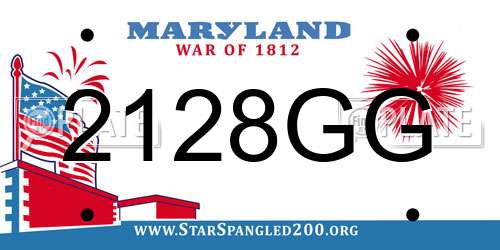 2128GG Maryland License Plate