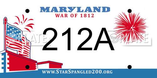 212A Maryland License Plate