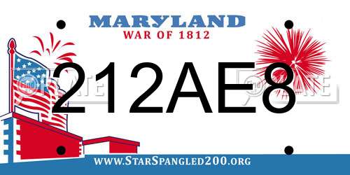 212AE8 Maryland License Plate