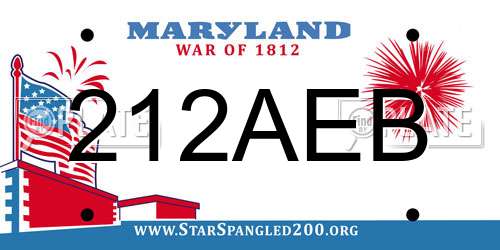 212AEB Maryland License Plate
