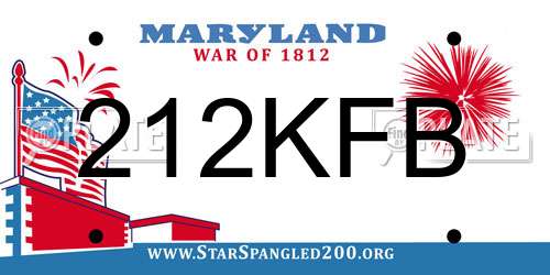 212KFB Maryland License Plate