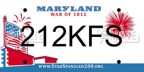 212KFS Maryland License Plate