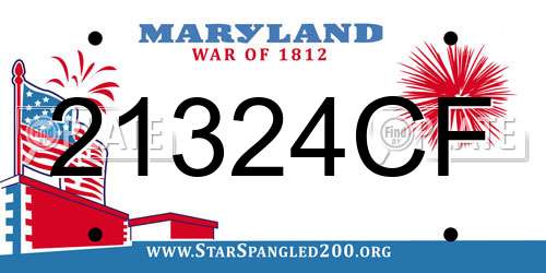 21324CF Maryland License Plate