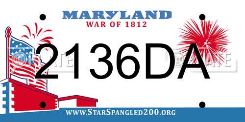 2136DA Maryland License Plate