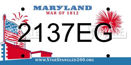 2137EG Maryland License Plate