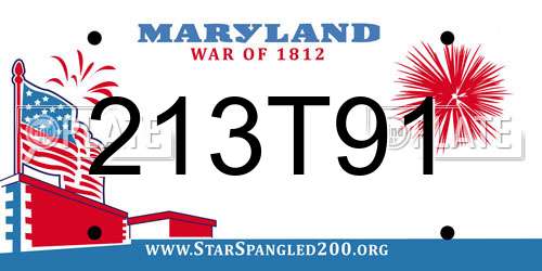 213T91 Maryland License Plate