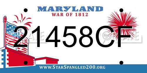 21458CF Maryland License Plate