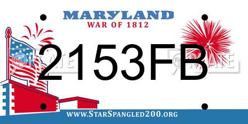 2153FB Maryland License Plate
