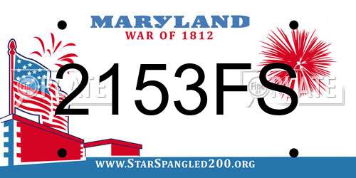 2153FS Maryland License Plate