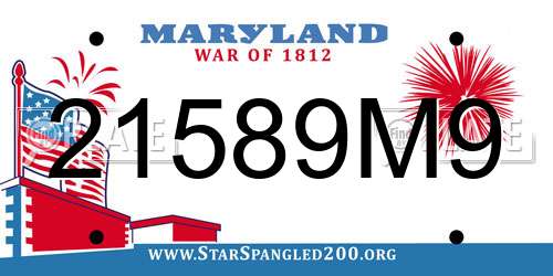 21589M9 Maryland License Plate