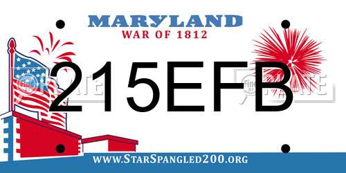 215EFB Maryland License Plate