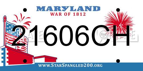 21606CH Maryland License Plate