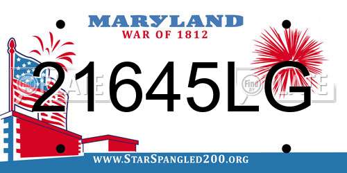 21645LG Maryland License Plate