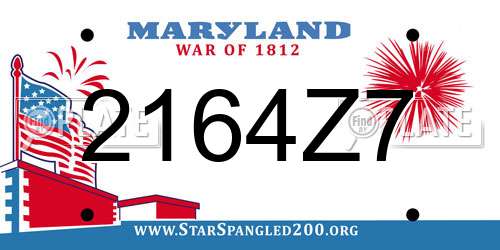 2164Z7 Maryland License Plate