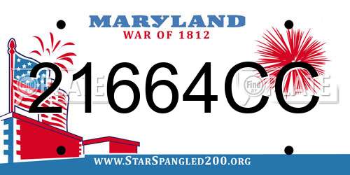 21664CC Maryland License Plate