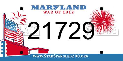 21729 Maryland License Plate