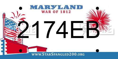 2174EB Maryland License Plate
