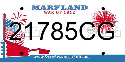 21785CG Maryland License Plate