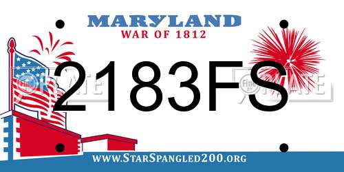 2183FS Maryland License Plate
