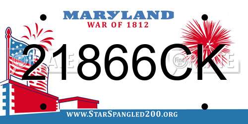 21866CK Maryland License Plate