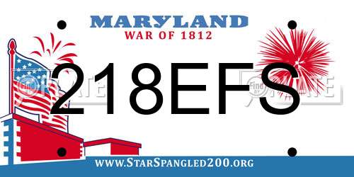 218EFS Maryland License Plate