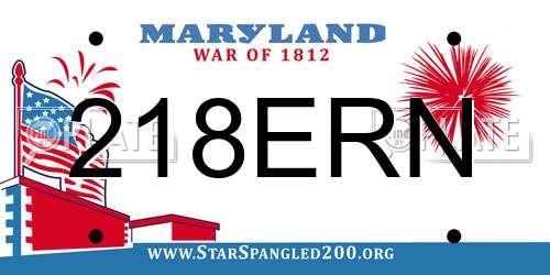 218ERN Maryland License Plate