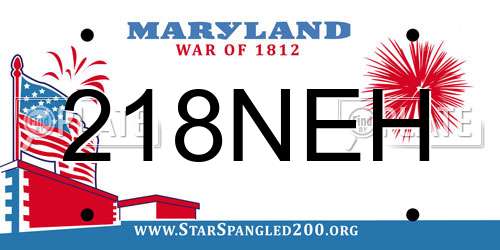 218NEH Maryland License Plate