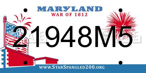 21948M5 Maryland License Plate