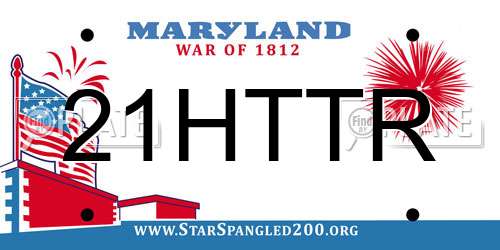 21HTTR Maryland License Plate