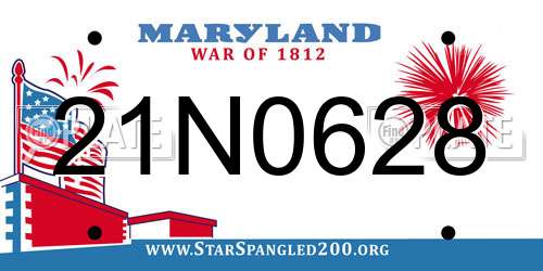 21N0628 Maryland License Plate