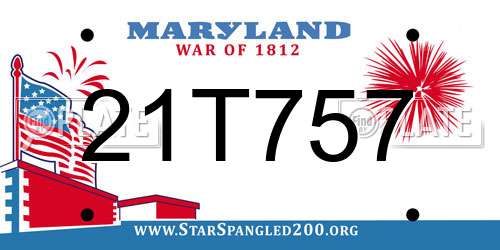 21T757 Maryland License Plate