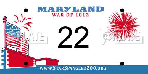 22 Maryland License Plate