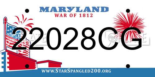 22028CG Maryland License Plate