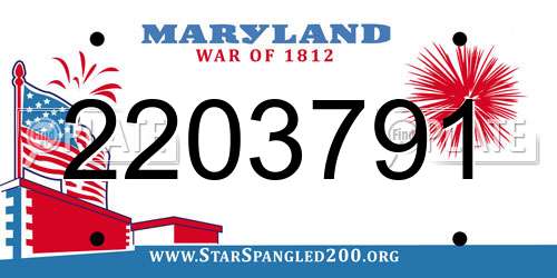 2203791 Maryland License Plate