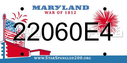 22060E4 Maryland License Plate