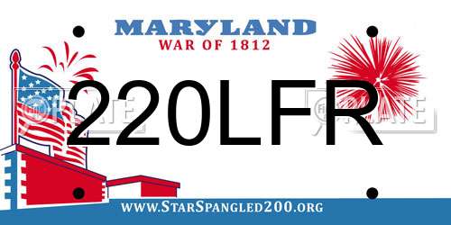 220LFR Maryland License Plate