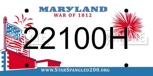 22100H Maryland License Plate