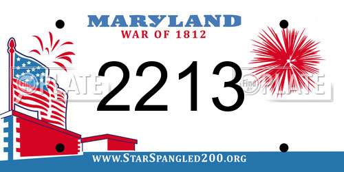 2213 Maryland License Plate