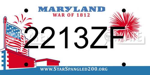 2213ZF Maryland License Plate