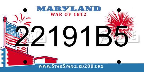 22191B5 Maryland License Plate