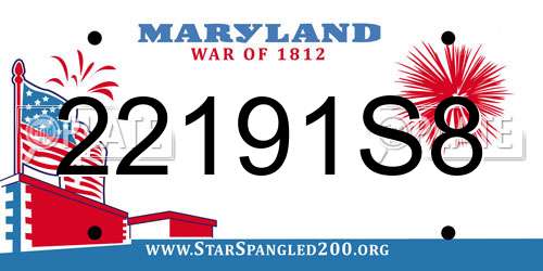 22191S8 Maryland License Plate