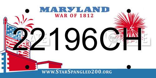22196CH Maryland License Plate