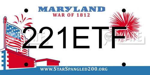 221ETF Maryland License Plate